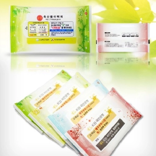 휴대용 홍보 4군자 물티슈 15매