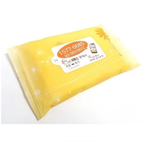 휴대용 홍보 물티슈 50매 무광 라벨형 40g