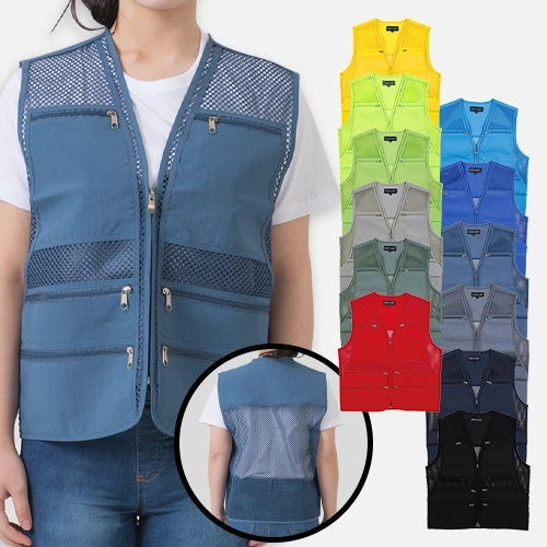 오피스 망사 조끼 (L-3XL), 남자 여자 조끼