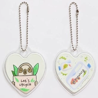 [Upcycle] 렛츠업 싸이클 하트 야광 키링 네임택
