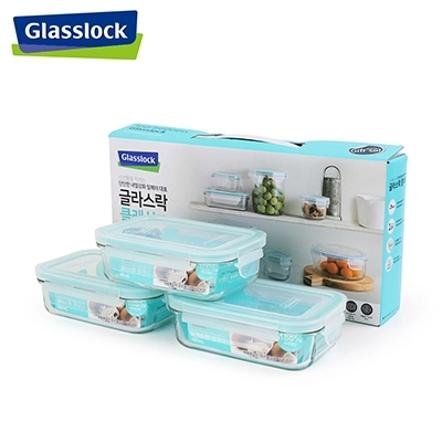 [글라스락] 클래식 직사각 밀폐용기 400 3조