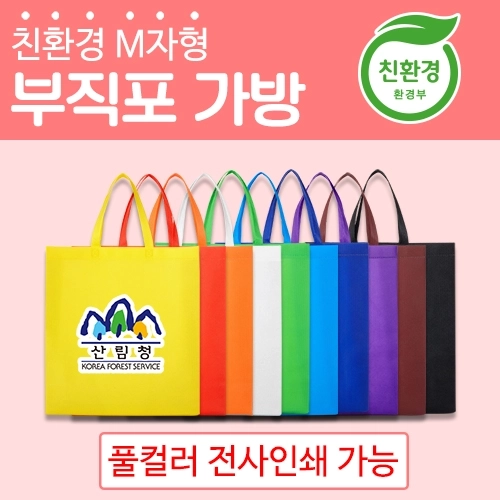 친환경 M자형 초음파 부직포가방, 시장가방, 쇼핑백 (소 23x22x8cm)
