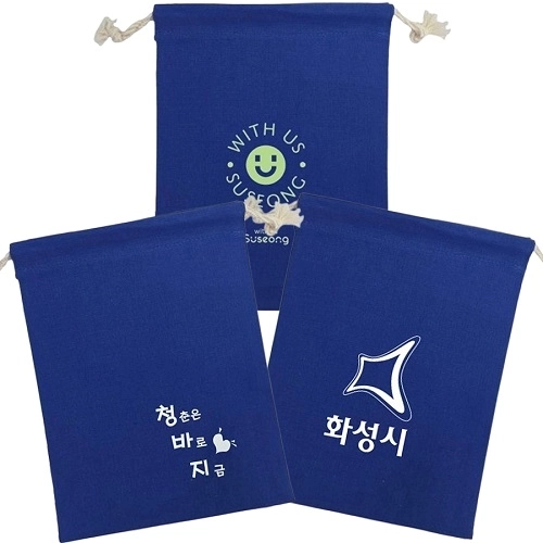 [캔버스] 컬러 양끈조리개 파우치 (대형)