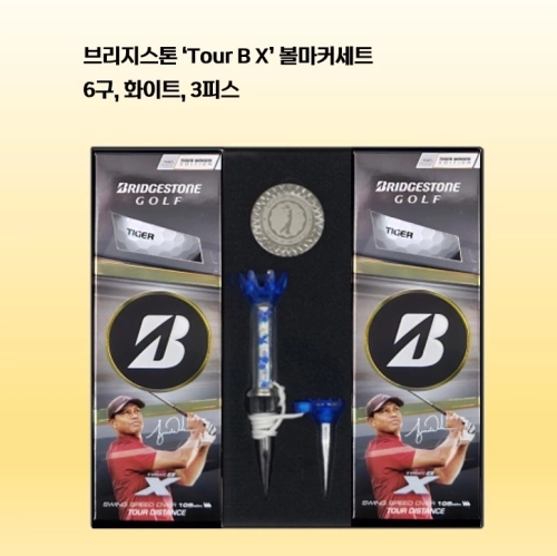 브리지스톤 Tour B X(타이거우즈 에디션) 자석티+볼마커세트(6구) 로고