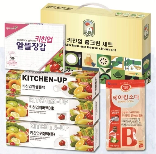 키친업 홈크린 세트 베이킹 5P (위생롤백/지퍼백/위생백/위생장갑/베이킹소다)