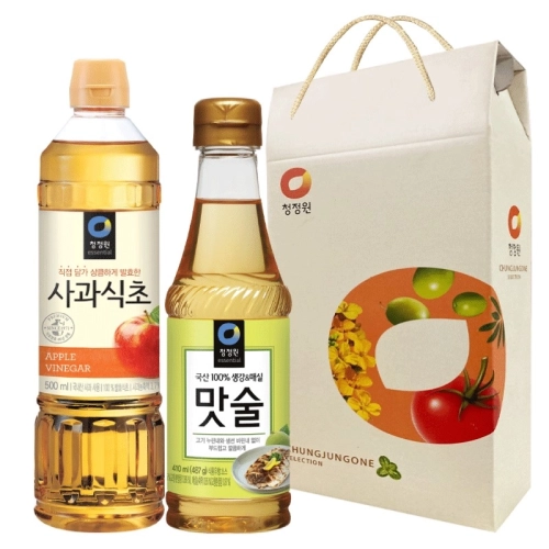 청정원 선물세트 청정원 사과식초 700ml+맛술 410ml 선물세트