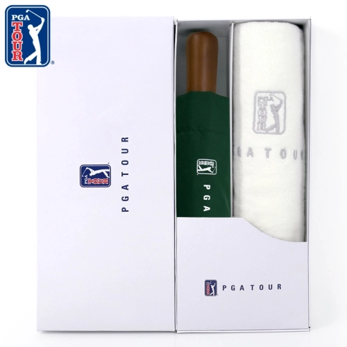 PGA 3단완전자동 빈티지우드+150g 면사타올 세트