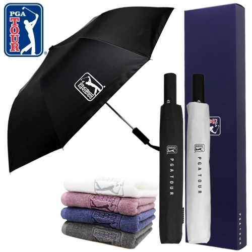 PGA 2단완전자동 암막 우양산+190g 코마사 호텔타올 세트