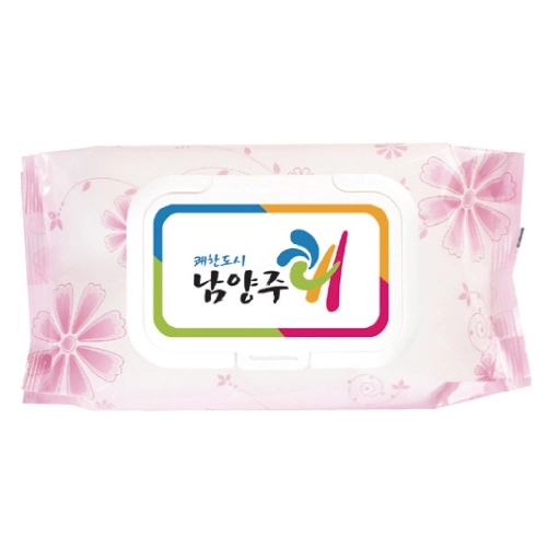 뉴행복 코스모스핑크 60매 캡형 물티슈
