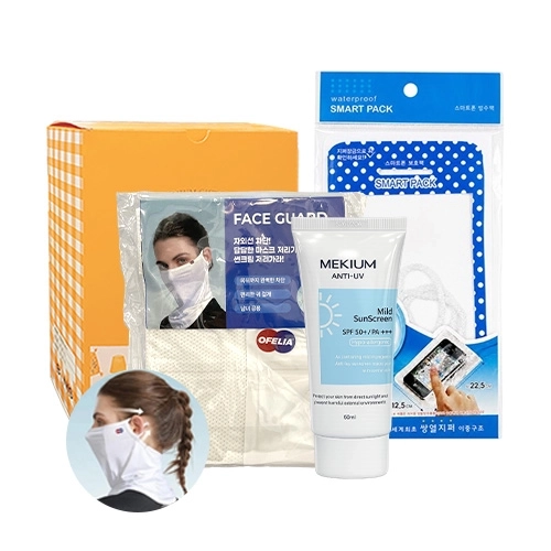 [살림어스]스마트폰방수팩+미키움선크림60ml+쿨페이스가드1p