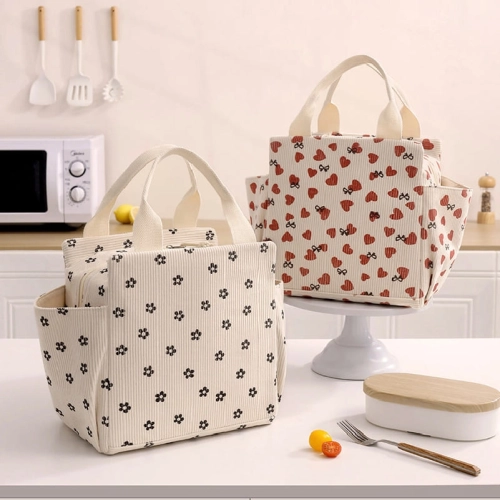 (Blossom)러블리 감성 코듀로이 보온보냉백 1P