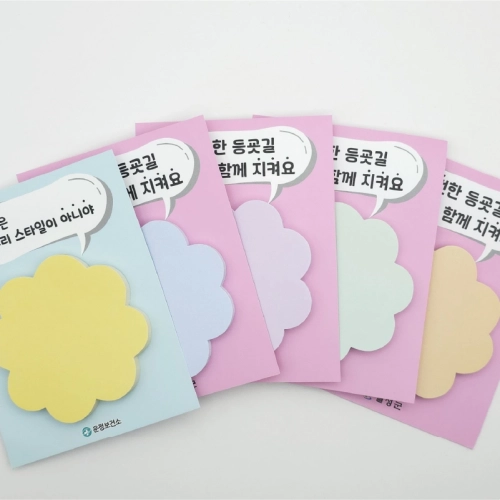 Blossom 꽃모양 칼선 점착 메모지 뒷대지형-50매