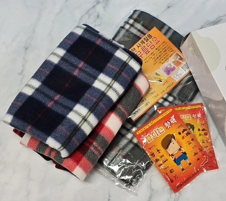 보온 무릎담요+핫팩 손난로 담요선물