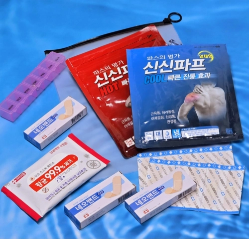 신신파프 신신파스5매+손소독 티슈10매+네오밴드+1주일 약통+지퍼 파우치