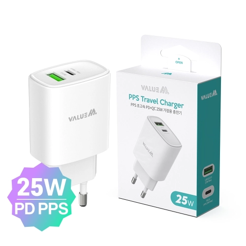 뉴에이커 가정용 25W PD3.0+QC3.0 2포트 PPS 초고속 분리형 충전기 케이블 미포함