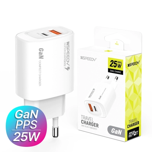 뉴에이커 25W PD3.0+QC3.0 2포트 PPS 초고속 분리형 충전기 케이블 미포함