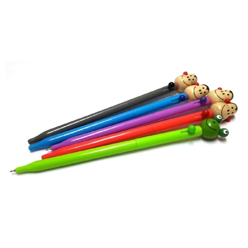 PVC 원목 재질 φ8*175mm 동물 캐릭터 볼펜 100개