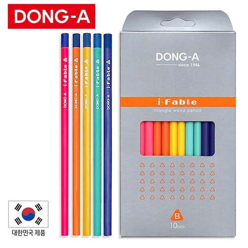 아이파블 동아 B심 원목 삼각연필 10개 세트