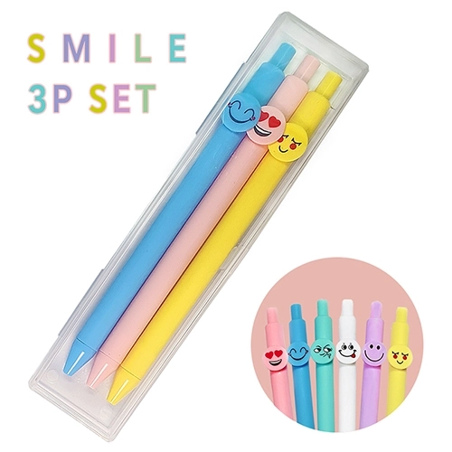 캐릭터 스마일 라바볼펜 3P세트 0.7mm ABS 재질