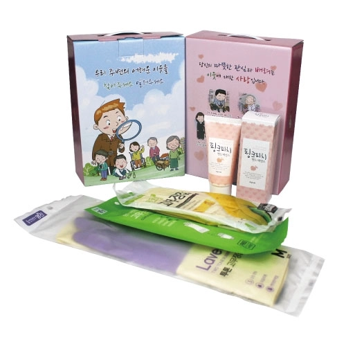 투톤 고무장갑+면코팅 고무장갑+속장갑+과일나라 핸드크림