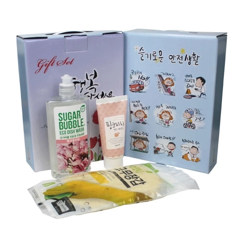 슈가버블 주방세제+면코팅 고무장갑+과일나라 핸드에센스 3종 세트