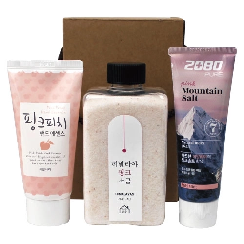 히말라야 핑크 소금+과일나라 핸드에센스+핑크솔트 치약 3종세트