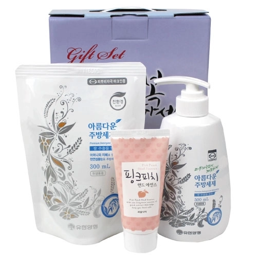 아름다운 주방세제 용기+아름다운 주방세제 리필+과일나라 핸드에센스 3종(케이스 선택)