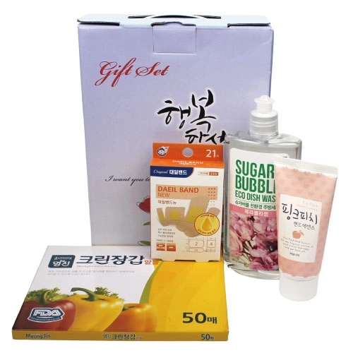대일밴드 혼합형밴드 + 슈가버블 주방세제 + 크린장갑 + 과일나라 핸드에센스 4종세트