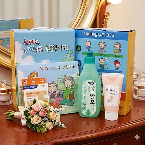 치매 주방 위생 장갑 + 혼합형 밴드 + 참그린 주방세제 용기 + 과일나라 핸드에센스 4종세트
