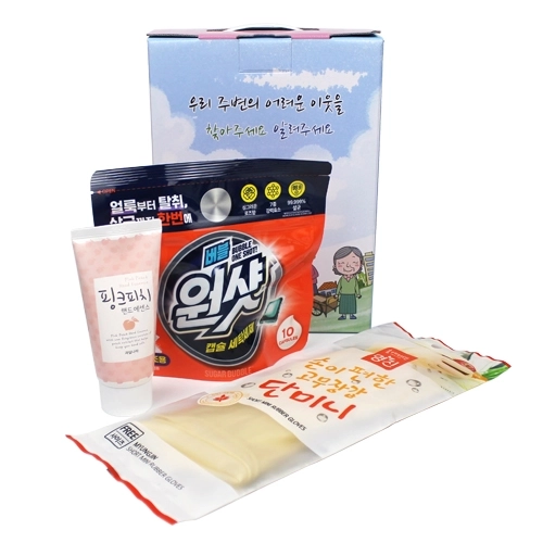 과일나라 핸드에센스 + 버블원샷 캡슐세제 + 고무장갑 3종세트 (어려운이웃 이미지교체 가능)