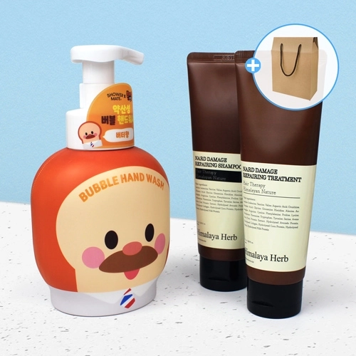 Nard 나드 샴푸 튜브형100ml+트리트먼트 100ml+애경 브래드이발소 핸드워시 500ml