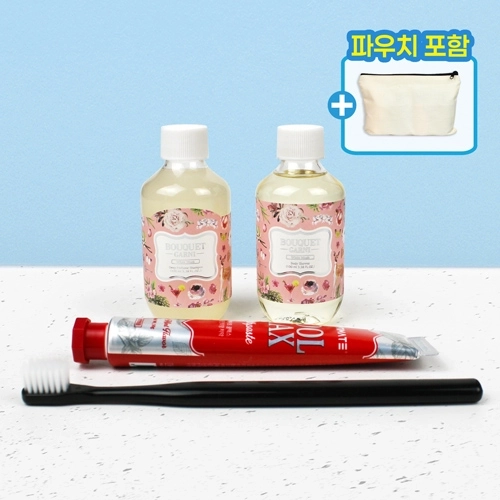 부케가르니 샴푸 바디워시 치약 칫솔 여행용 4종세트