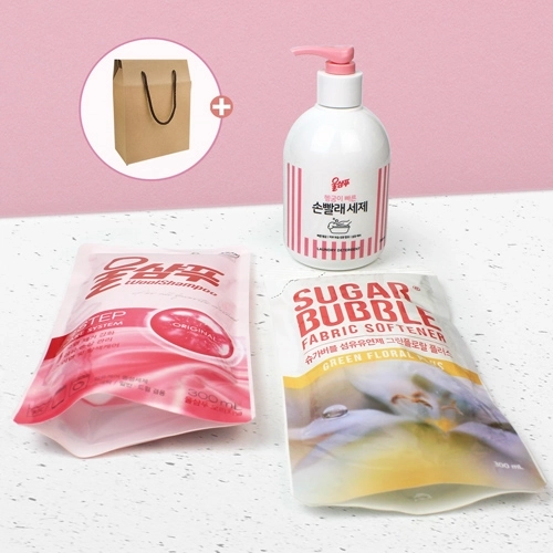 손빨래 울샴푸 펌프형 380ml + 울샴푸 리필 + 슈가버블 섬유유연제