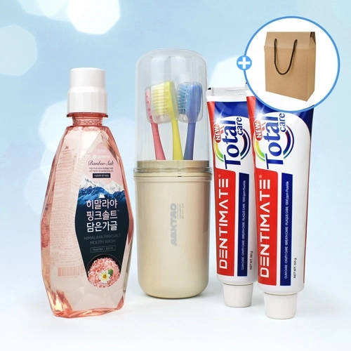 LG생활건강 핑크솔트 가글 320ml 휴대용 양치컵 7종
