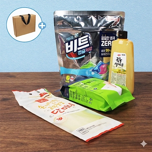 비트 캡슐세제 28입 + 애경 곡물설거지 주방세제 500g + 크린랩 빨아쓰는 행주 10매입 + 단미니고무장갑
