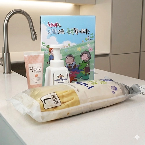 치매예방 고무장갑 10켤레 주방전용 아이깨끗해 3종 세트 B-4호 케이스 변경가능