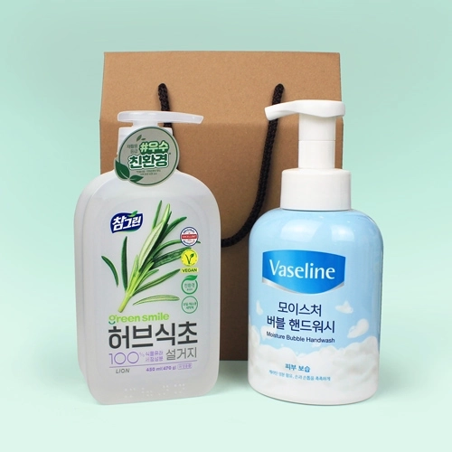 참그린 친환경 프리미엄 주방세제 허브식초 470g + 바세린 모이스춰 버블 핸드워시 500ml