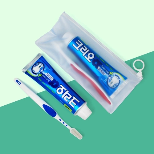 크리오 알파솔루션 플러스 치약 120g + 크리오 이중미세모 칫솔 + 지퍼백