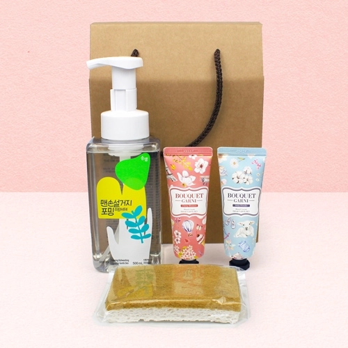 순샘 맨손설거지 포밍 500ml + 부케가르니 핸드크림 2개 + 친환경 코코넛 수세미