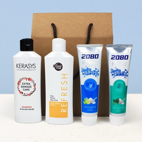 캐라시스 샴푸+바디워시 + 2080 퓨어치약 125g 레몬라임+클린민트
