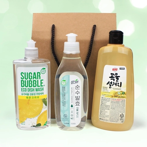 슈가버블 주방세제 290ml + 참그린 주방세제 290ml + 트리오 주방세제 500g