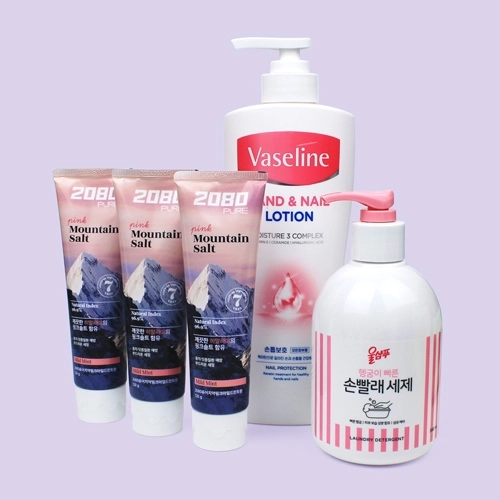 바세린 핸드네일로션 450ml 울샴푸 손빨레세제 5종세트