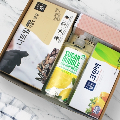니트릴장갑100 과일나라 핸드크림 주방6종세트