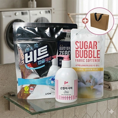 비트 캡슐세제 28개입 + 애경 손빨래전용 울샴푸 + 슈가버블 섬유유연제