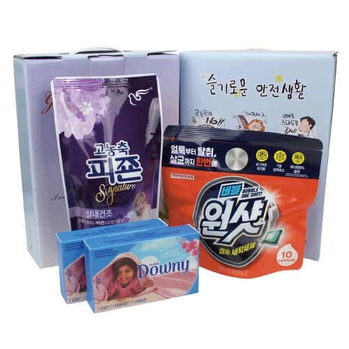 원샷 캡슐세제 + 다우니 섬유유연제 + 피존 섬유유연제 4종세트