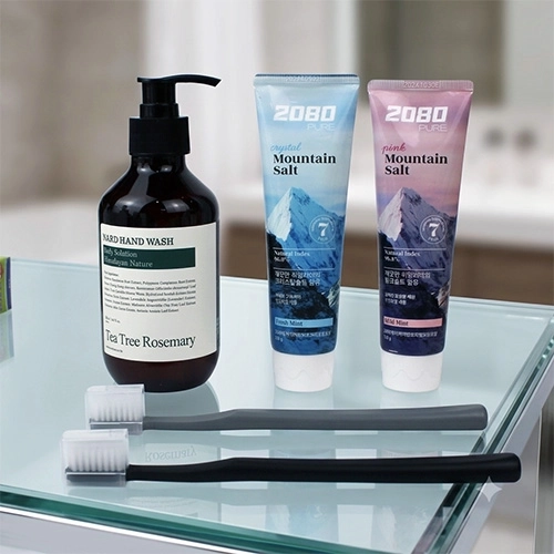 Nard 나드 핸드워시 280ml + 애경 크리스탈솔트+핑크솔트 치약+나드 미세모 칫솔 2개