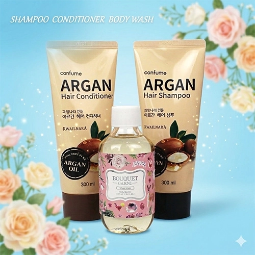 과일나라 아르간 샴푸+컨디셔너+부케가르니 바디워시 + 에코파우치
