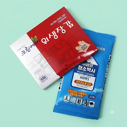 마법의 청소박사 30매 + 크린 위생장갑 50매 + OPP포장