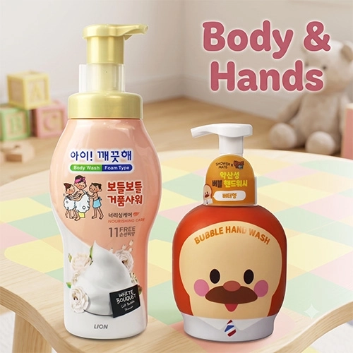 아이깨끗해 버블 바디워시 700ml + 애경 브래드이발소 핸드워시 500ml