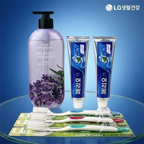 LG생활건강 바디워시 라밴더 480ml+페리오 후레쉬알파 치약 150g 2개+페리오 이중미세모 칫솔 3개